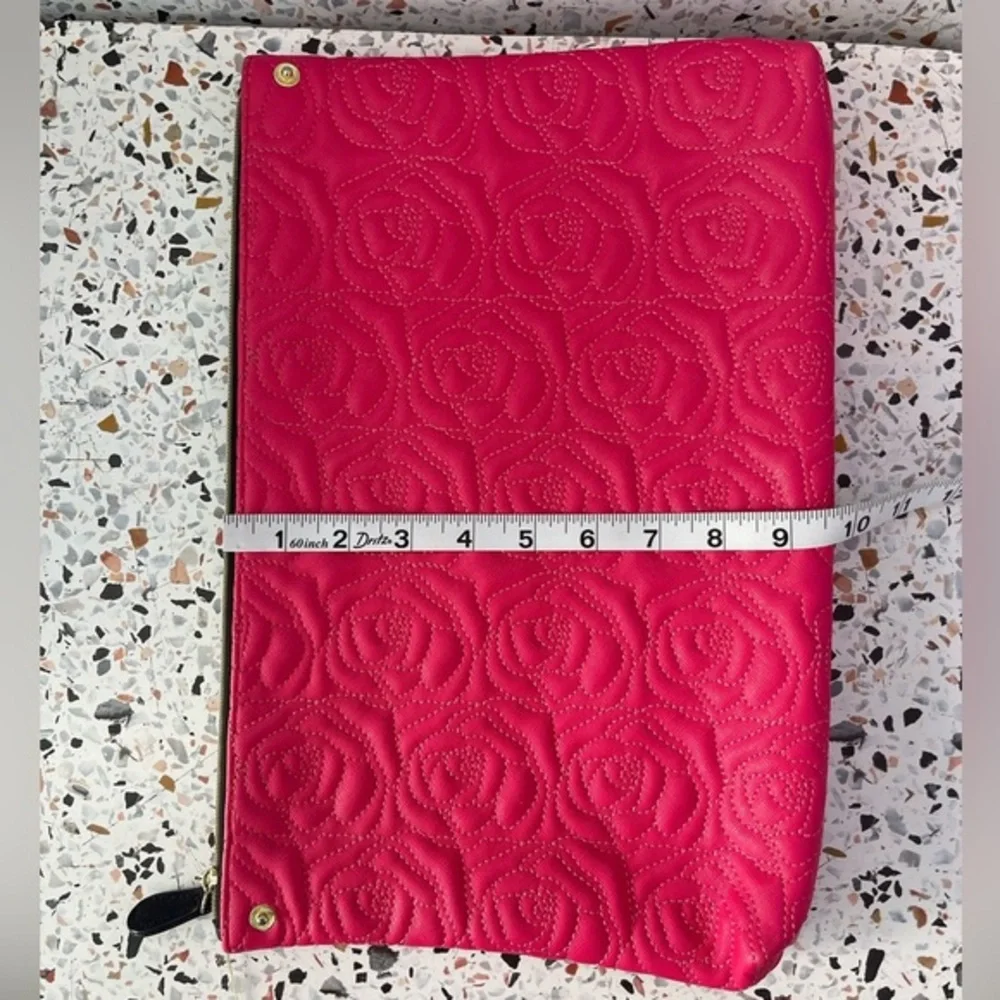 Betsey Johnson Pink Floral Embossed Laptop Bag